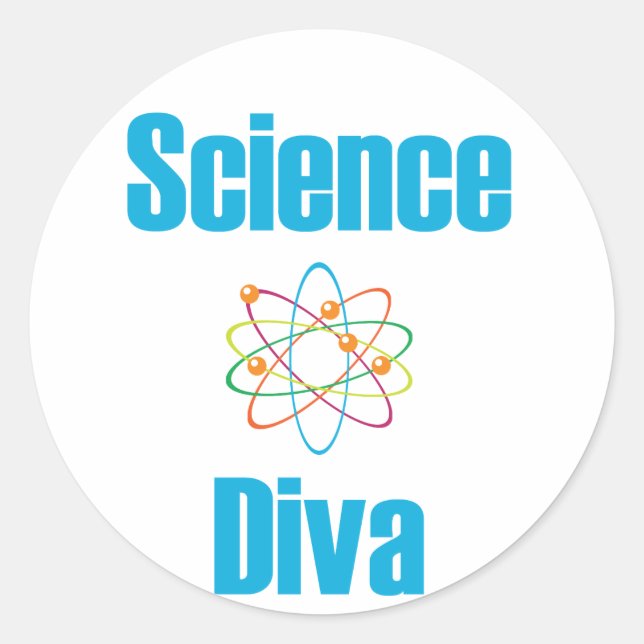 Sticker Rond Diva de sciences atomiques (Devant)