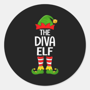 Sticker Rond Diva Elf Correspondant Famille Elf Squad Filles de