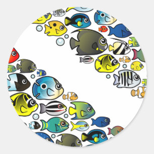 Sticker Rond Diver Scubadorable Diver Down
