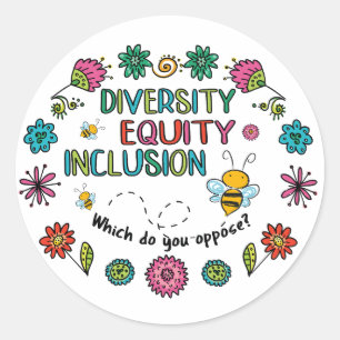 Sticker Rond Diversité Équité Inclusion