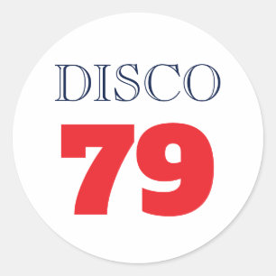 Sticker Rond Divertissement musical Disco 79 Pop Art Rétro