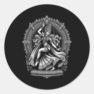 Sticker Rond Divine Kali Goddess Danser Yoga Tee Hin spirituel