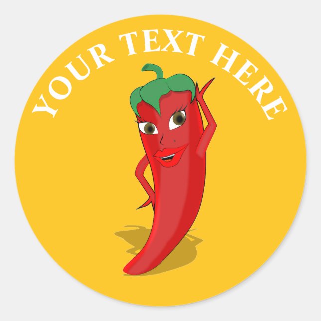 Sticker Rond Divine Piment Rouge Chaud (Devant)