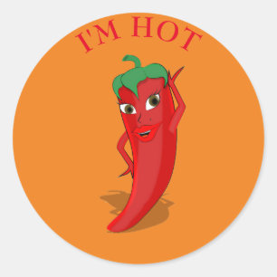 Sticker Rond Divine Piment Rouge Chaud