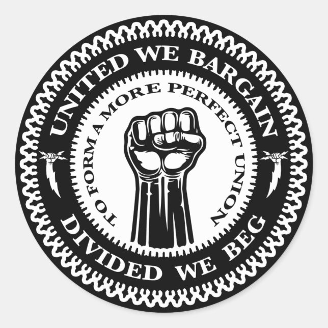 Sticker Rond Divisé nous mendions (Devant)