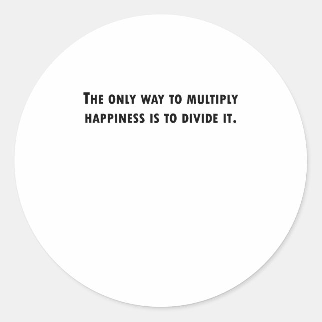 Sticker Rond Diviser le bonheur (Devant)