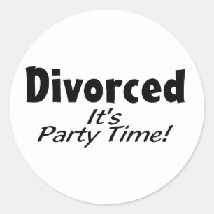 Sticker Rond Divorcé C'est l'heure de la fête