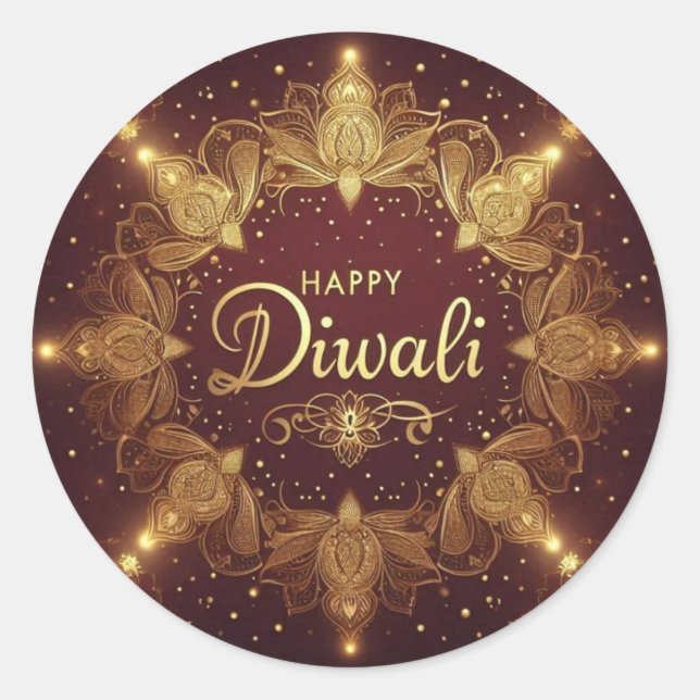 Sticker Rond Diwali doré (Devant)