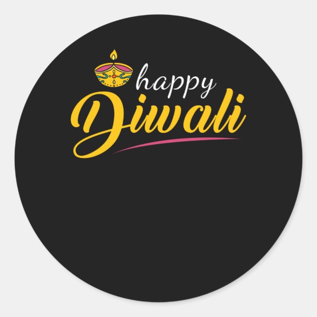 Sticker Rond Diwali Happy Diwali (Devant)