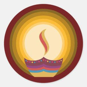 Sticker Rond Diwali : Le Festival des Lumières Hindu