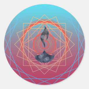 Sticker Rond diwali salutations diya géographies
