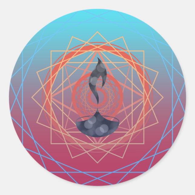 Sticker Rond diwali salutations diya géographies (Devant)