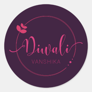 Sticker Rond Diwali simple mais moderne personnalisable