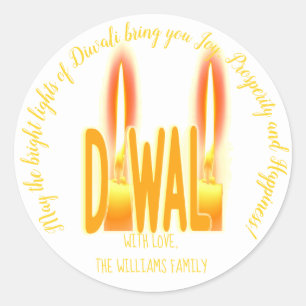 Sticker Rond Diwali veut une typographie amusante avec des boug