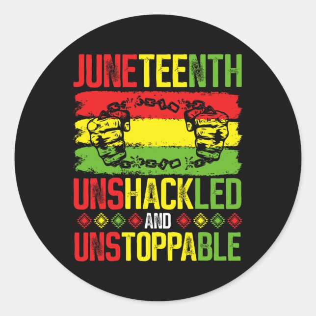 Sticker Rond Dix-Huit Junte Incontrôlable Et Instoppable (Devant)