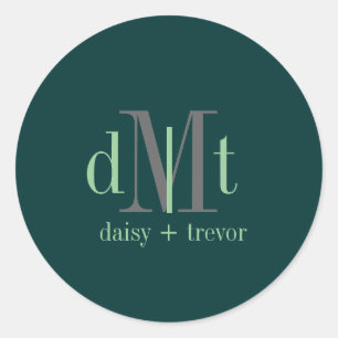 Sticker Rond DIYcolor Chasseur vert+Graphite+Monogramme de ment
