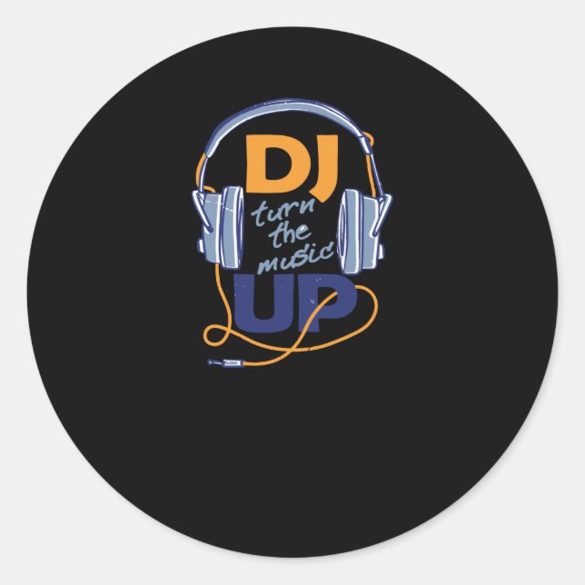 Sticker Rond DJ allume la musique (Devant)