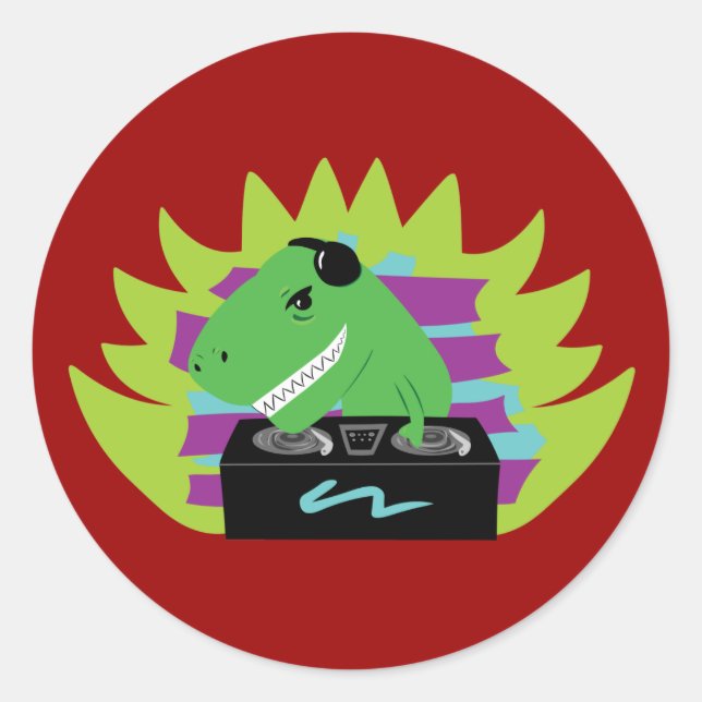 Sticker Rond Dj-asaurus Rex (Devant)