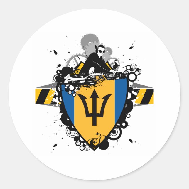 Sticker Rond DJ Barbados (Devant)