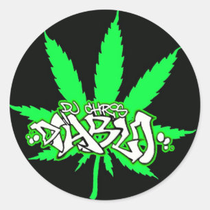 STICKER ROND DJ CHRIS DIABLO LOGO 4