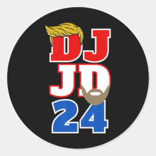 Sticker Rond Dj Jd 24 Trump Hair Vance Beard 2024 Republican Me