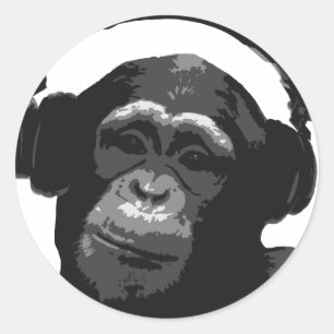 STICKER ROND DJ MONKEY