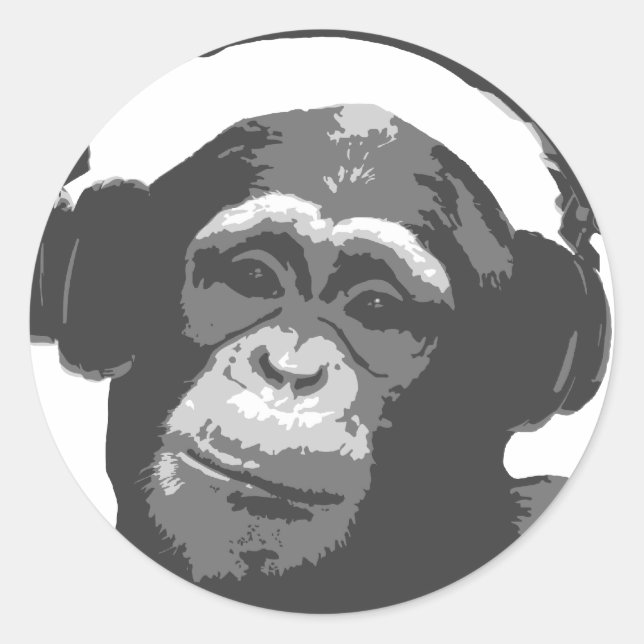 STICKER ROND DJ MONKEY (Devant)