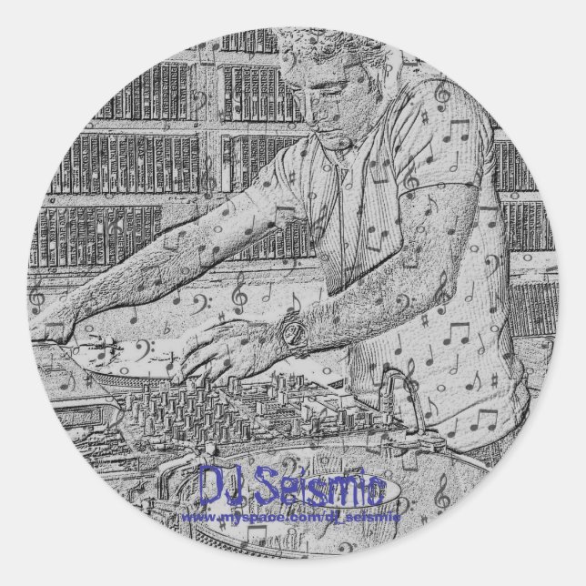 Sticker Rond DJ Seismic- Makin Music ! (Devant)