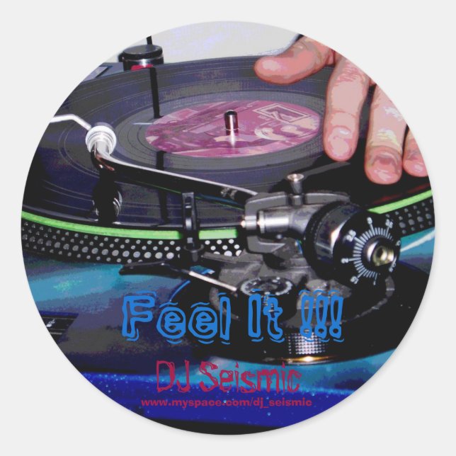 Sticker Rond DJ Seismic - Sentez-Le ! (Devant)