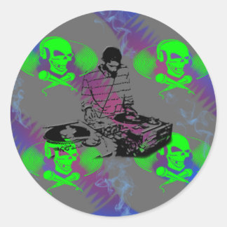 Sticker Rond DJ Vinyl Spinner