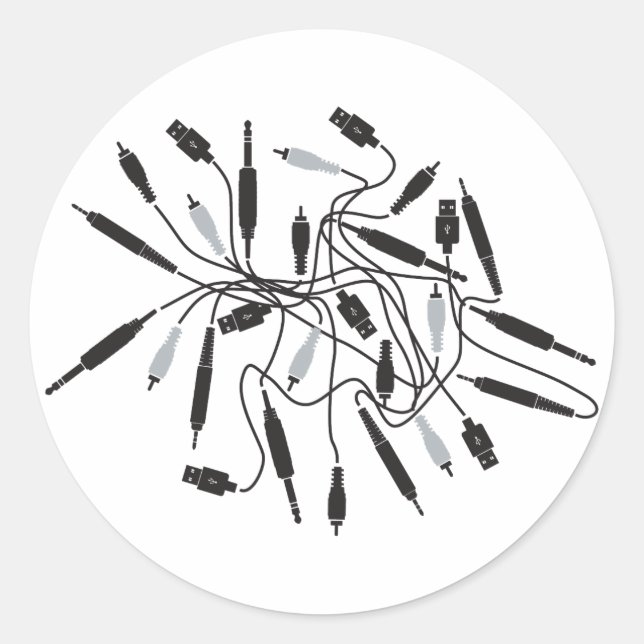 Sticker Rond DJ Wires (Devant)