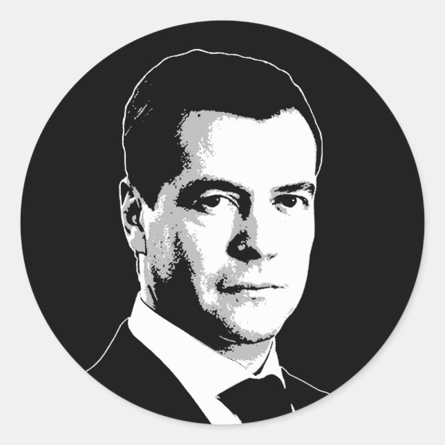 Sticker Rond Dmitri Medvedev (Devant)