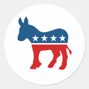 STICKER ROND DNC - DÉMOCRATE - ÂNE