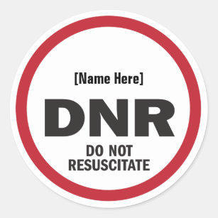 Sticker Rond DNR ne ressuscitent pas l'autocollant