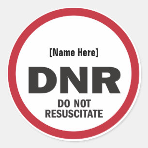 Sticker Rond DNR ne ressuscitent pas l'autocollant