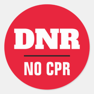 Sticker Rond DNR No CPR avertissement médical