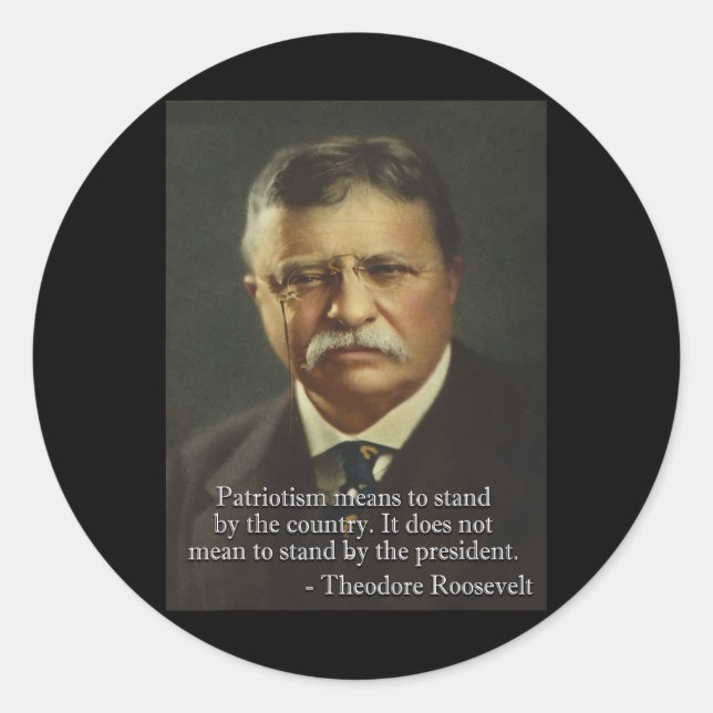 Sticker Rond Dny Dank Mème Designs Theodore ' Roosevelt Mème (Devant)