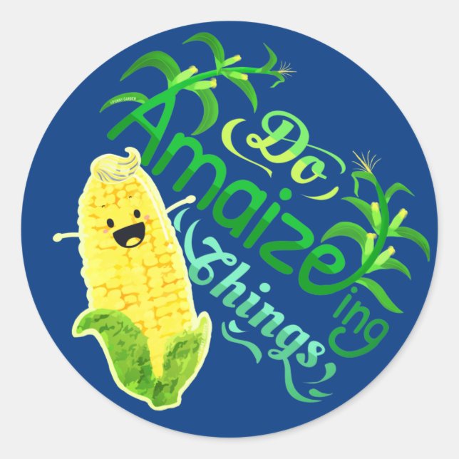 Sticker Rond Do Amaizeing Things - Punny Garden Classic Round S (Devant)