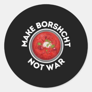 Sticker Rond Do Borscht, pas la guerre, la paix ukrainienne rus