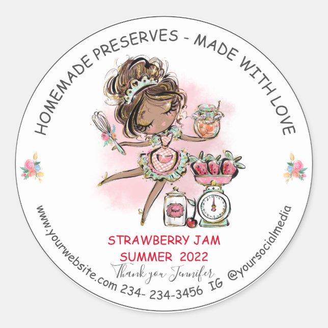 Sticker Rond do-it-yourself conserve Maison, Merci (Devant)