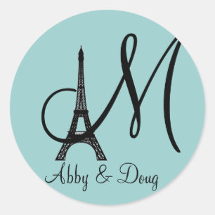 Sticker Rond do-it-yourself Monogram Eiffel