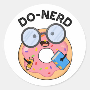 Sticker Rond Do nerd Funny Nerdy Donut Pun