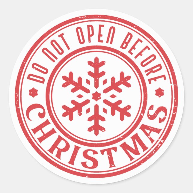 Sticker Rond Do not open before Christmas (Devant)