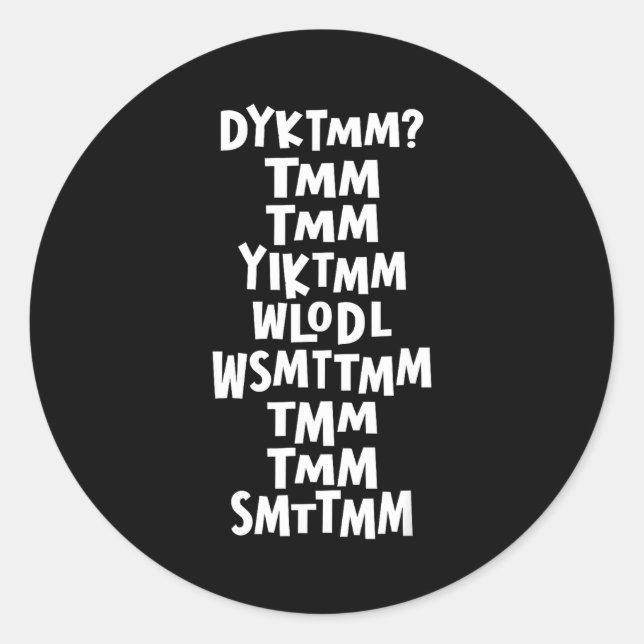 Sticker Rond Do You Know The Muffin Man Dyktmm Nostalgia Funny  (Devant)