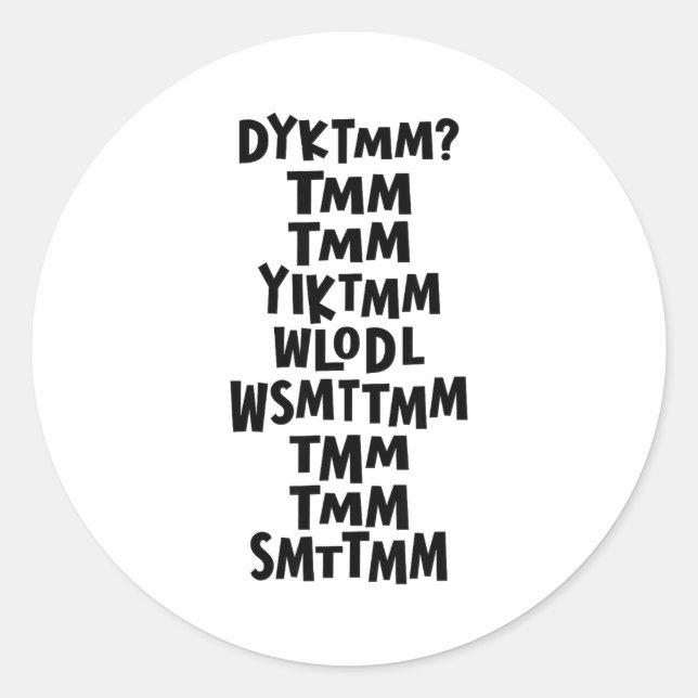 Sticker Rond Do You Know The Muffin Man Dyktmm Nostalgia Funny  (Devant)