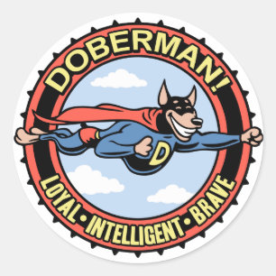 Sticker Rond Doberman !