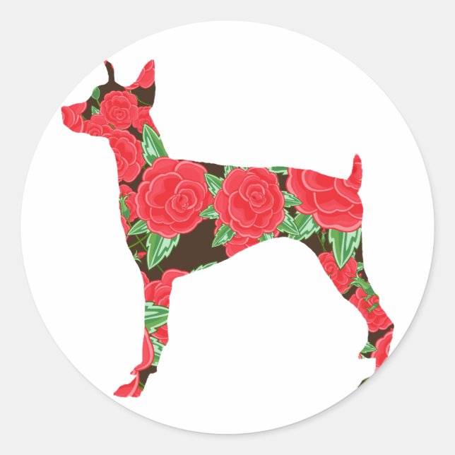 Sticker Rond Doberman Pinscher (Devant)