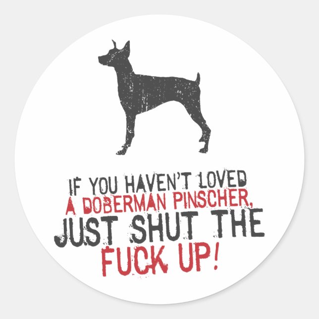 Sticker Rond Doberman Pinscher (Devant)