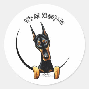 Sticker Rond Doberman Pinscher IAAM