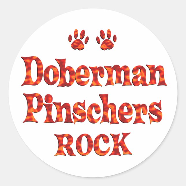 Sticker Rond Doberman Pinschers Rock (Devant)